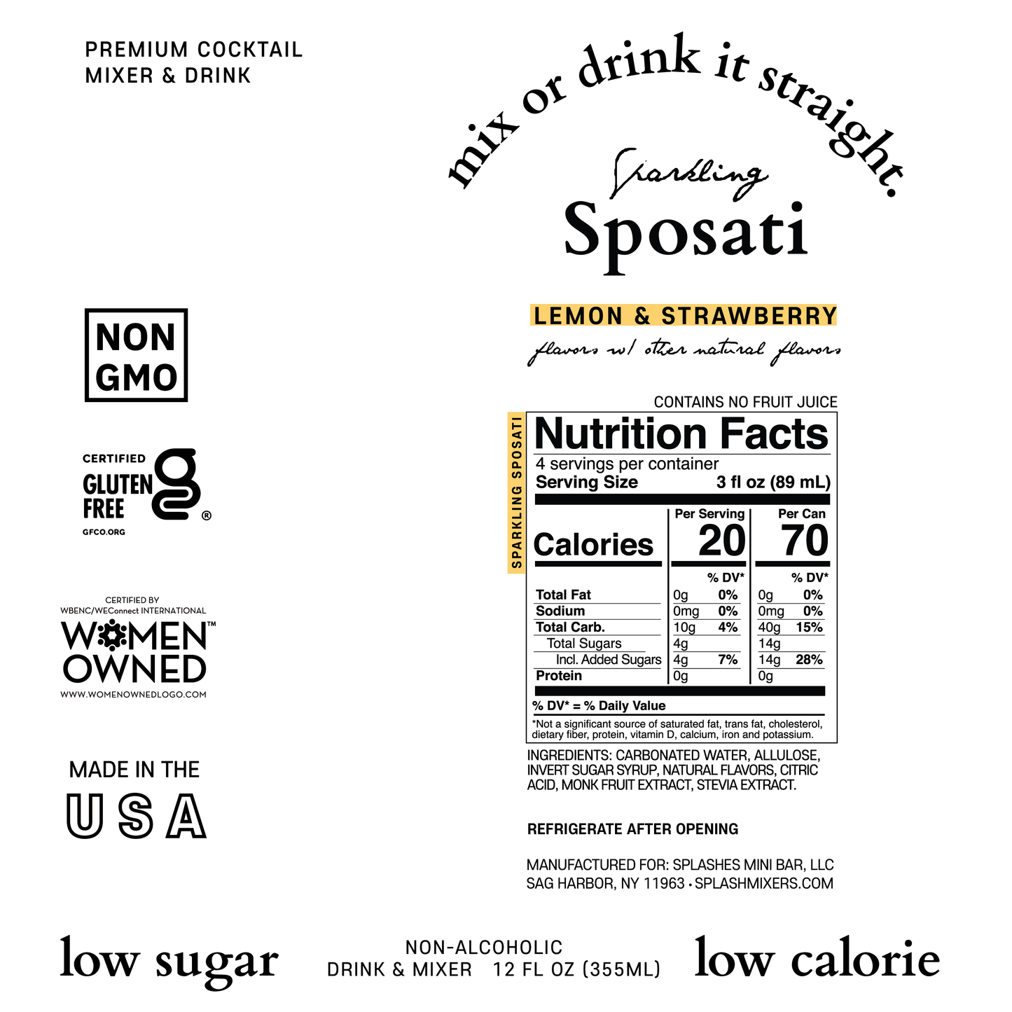 Sparkling Sposati | Signature Lemon & Strawberry